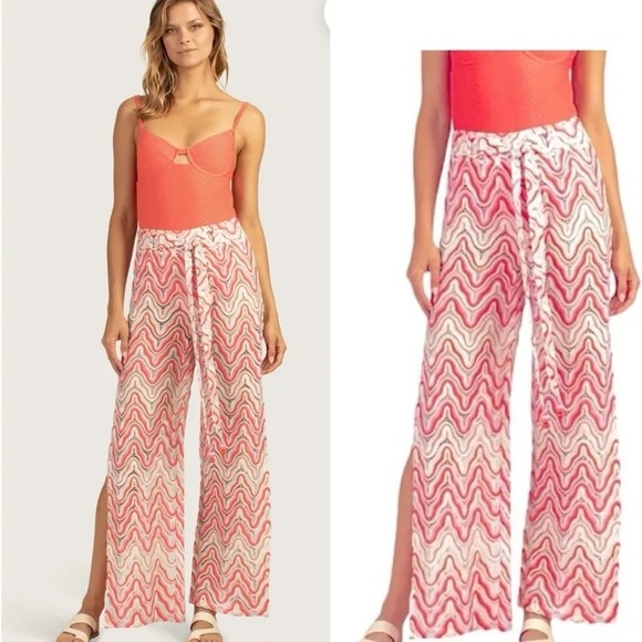 Trina Turk Serafina Crochet Cover Up Pants Size L NWT